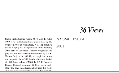 نقد نمایشنامه Thirty Six Views ( 36 View ) by Naomi Iizuka