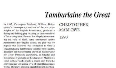 نقد نمایشنامه Tamburlaine the Great by Christopher Marlowe