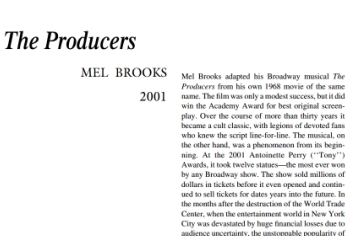 نقد نمایشنامه The Producers by Mel Brooks