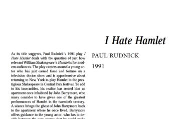 نقد نمایشنامه I Hate Hamlet by Paul Rudnick