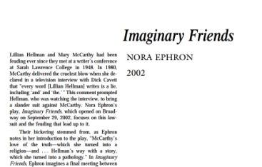 نقد نمایشنامه Imaginary Friends by Nora Ephron