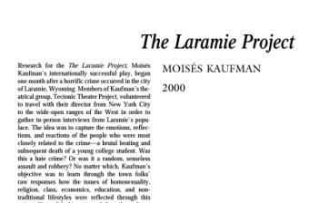 نقد نمایشنامه The Laramie Project by Moises Kaufman