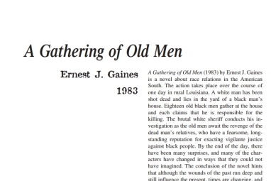 نقد رمان Gathering of Old Men by Ernest J. Gaines