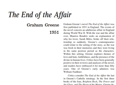 نقد رمان The End of the Affair by Graham Greene