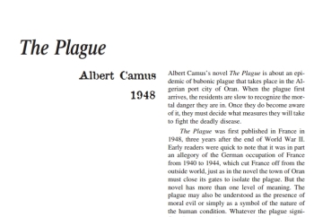 نقد رمان The Plague by Albert Camus