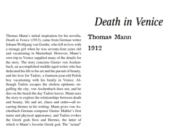 نقد رمان Death in Venice by Thomas Mann
