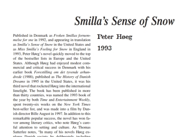 نَقدِ رُمانِ Smilla’s Sense of Snow by Peter Høeg
