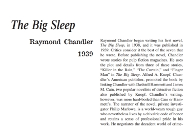 نَقدِ رُمانِ The Big Sleep by Raymond Chandler