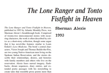 نَقدِ رُمانِ The Lone Ranger and Tonto Fistfight in Heaven by Sherman Alexie