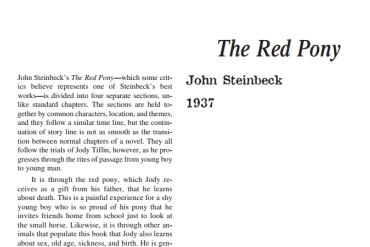 نَقدِ رُمانِ The Red Pony by John Steinbeck