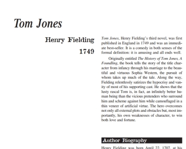 نَقدِ رُمانِ Tom Jones by Henry Fielding