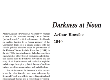 نَقدِ رُمانِ Darkness at Noon by Arthur Koestler