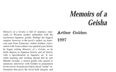 نَقدِ رُمانِ Memoirs of a Geisha by Arthur Golden