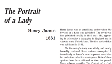 نَقدِ رُمانِ The Portrait of a Lady by Henry James
