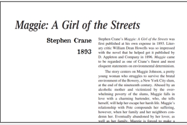 نَقدِ رُمانِ Maggie: A Girl of the Streets by Stephen Crane