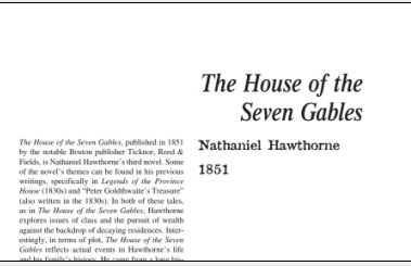نَقدِ رُمانِ The House of the Seven Gables by Nathaniel Hawthorne