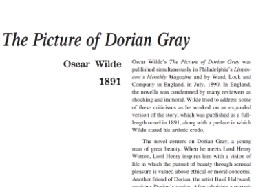 نَقدِ رُمانِ The Picture of Dorian Gray by Oscar Wilde