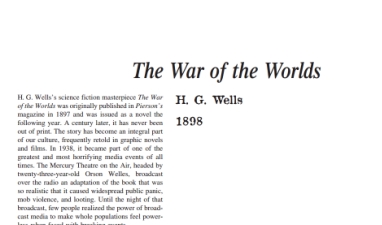 نَقدِ رُمانِ The War of the Worlds by H. G. Wells