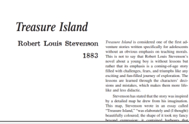 نَقدِ رُمانِ Treasure Island by Robert Louis Stevenson