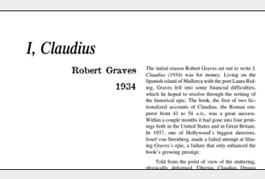 نَقدِ رُمانِ I, Claudius by Robert Graves