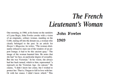 نَقدِ رُمانِ The French Lieutenant’s Woman by John Fowles
