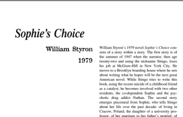 نَقدِ رُمانِ Sophie’s Choice by William Styron