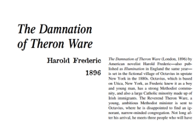 نَقدِ رُمانِ The Damnation of Theron Ware by Harold Frederic