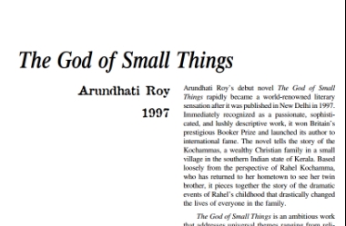نَقدِ رُمانِ The God of Small Things by Arundhati Roy