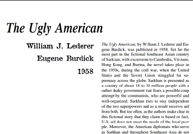 نَقدِ رُمانِ The Ugly American by Eugene Burdick and William Lederer
