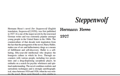 نَقدِ رُمانِ Steppenwolf by Hermann Hesse