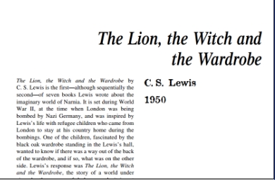 نَقدِ رُمانِ The Lion, the Witch and the Wardrobe by C. S. Lewis