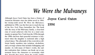 نَقدِ رُمانِ We Were the Mulvaneys by Joyce Carol Oates