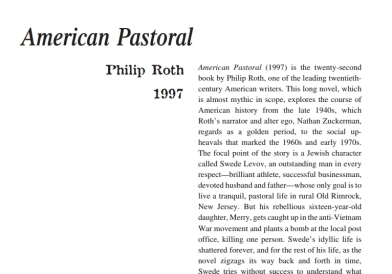 نَقدِ رُمانِ American Pastoral by Philip Roth