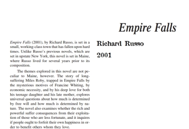 نَقدِ رُمانِ Empire Falls by Richard Russo
