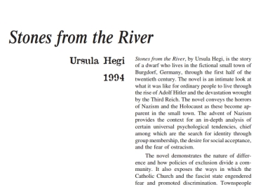 نَقدِ رُمانِ Stones from the River by Ursula Hegi
