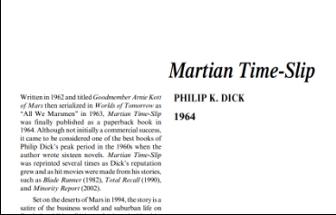 نَقدِ رُمانِ Martian Time-Slip by Philip K. Dick