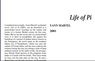 نَقدِ رُمانِ Life of Pi by Yann Martel