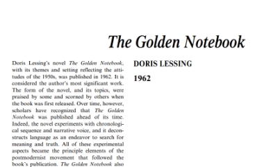 نَقدِ رُمانِ The Golden Notebook by Doris Lessing