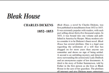 نَقدِ رُمانِ Bleak House by Charles Dickens