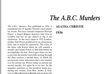 نَقدِ رُمانِ The A.B.C. Murders by Agatha Christie