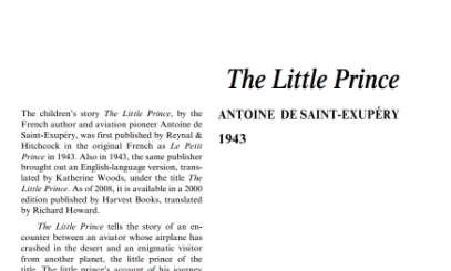نَقدِ رُمانِ The Little Prince by Antoine de Saint-Exupery