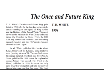 نَقدِ رُمانِ The Once and Future King by Terence Hanbury White