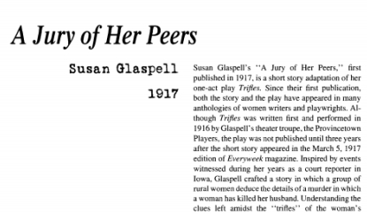 نَقدِ داستانِ کُوتاه A Jury of Her Peers by Susan Glaspell