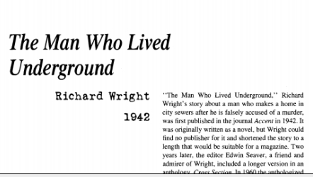 نَقدِ داستانِ کُوتاه The Man Who Lived Underground by Richard Wright