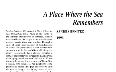 نَقدِ رُمانِ Place Where the Sea Remembers by Sandra Benitez
