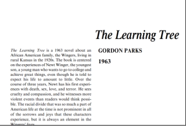 نَقدِ رُمانِ The Learning Tree by Gordon Parks