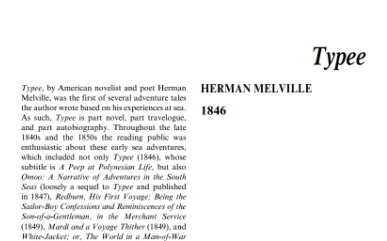 نَقدِ رُمانِ Typee by Herman Melville