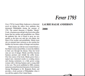 نَقدِ رُمانِ Fever 1793 by Laurie Halse Anderson