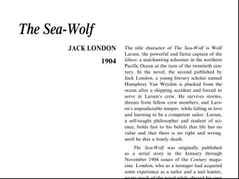 نَقدِ رُمانِ The Sea-Wolf by Jack London