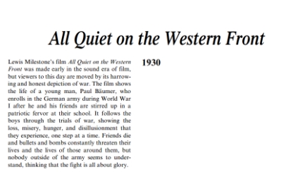 نَقدِ رُمانِ All Quiet on the Western Front by Erich Maria Remarque